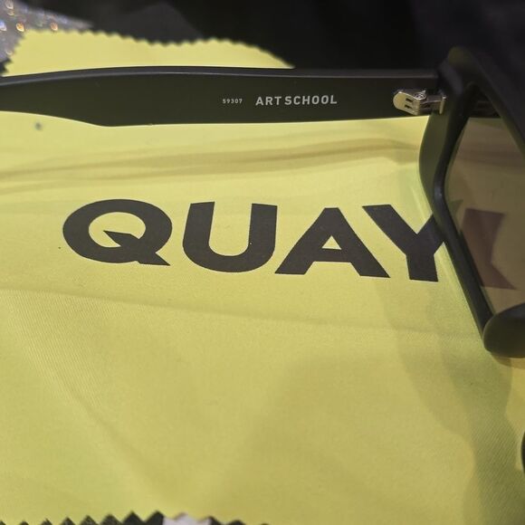 Quay Australia Art School Rectangular Sunglasses- Matte Black/Smoke Lens - Picture 8 of 9